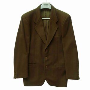 Versus Versace Vintage Olive Green Brown Wool Cashmere Blazer Jacket Siz…